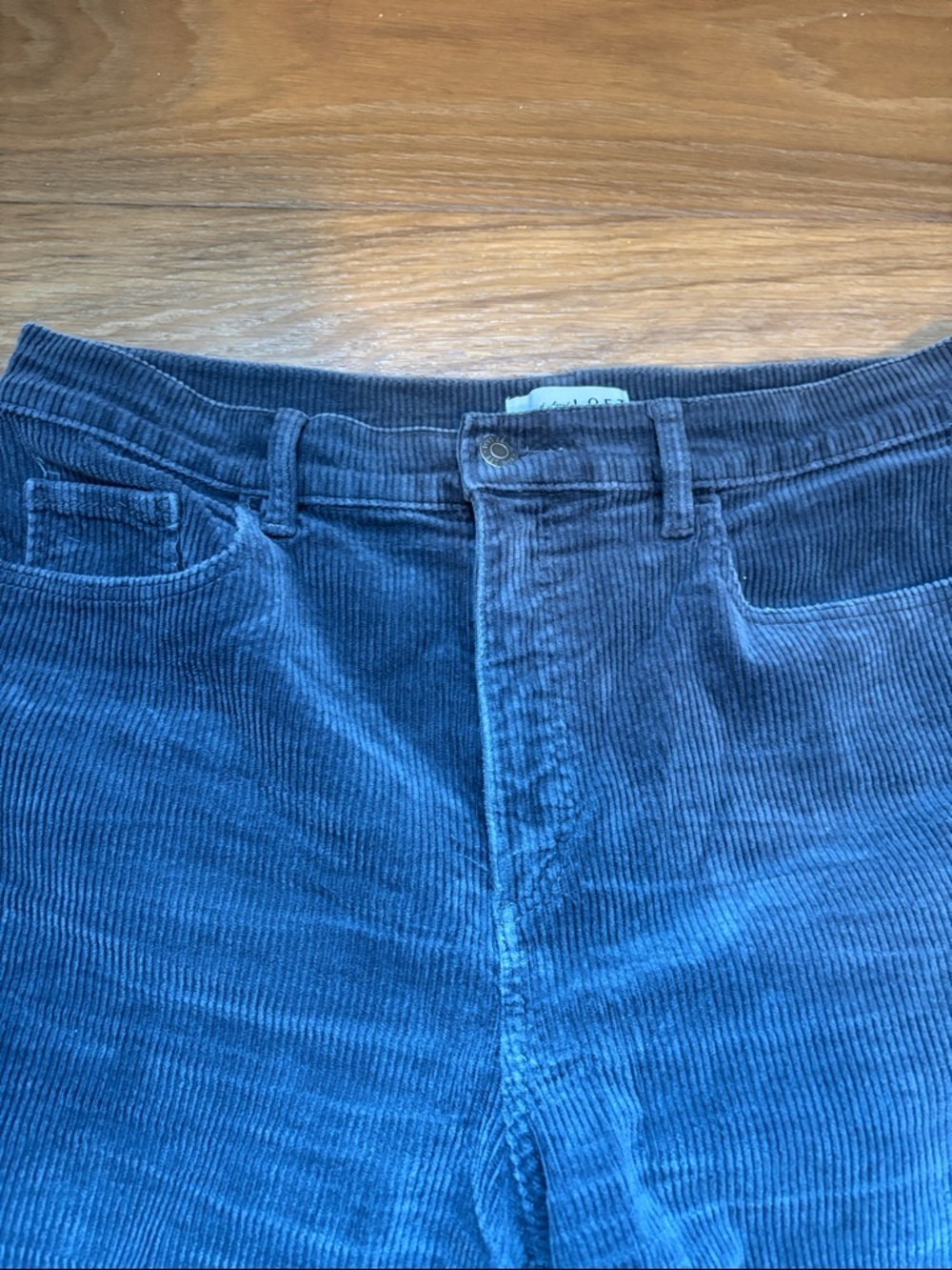Loft Dark Corduroy Straight Leg Pants Women’s Size 12 Blue/Gray Business Classic - Picture 2 of 12